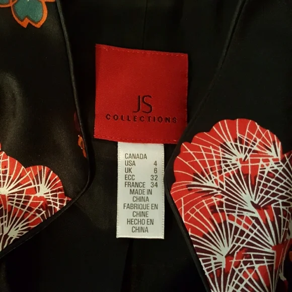 Vintage 100% Silk Japanese Style Mandarin Collar Blazer for Women - Psychedelic! - Picture 5 of 8